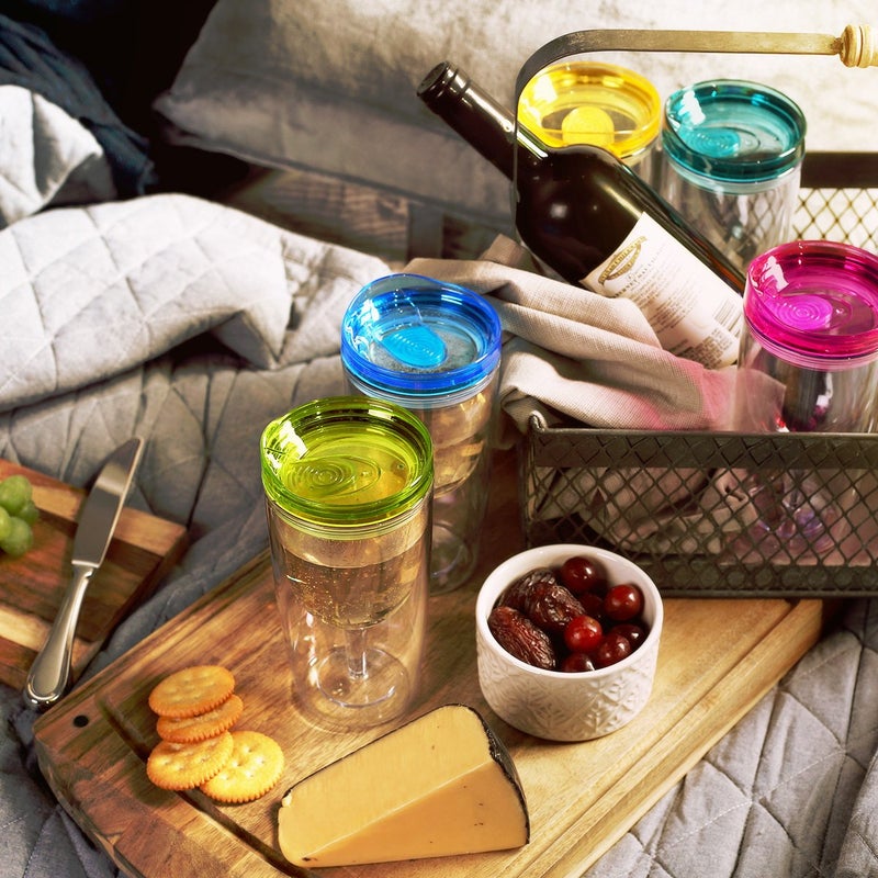 Cupture Insulated Wine Tumbler Cup With Drink-Through Lid - 10 oz, 8 Pack - Image 5